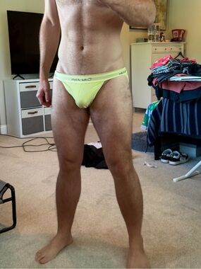 Calvin Klein Yellow Men's Low-Rise Jock XL